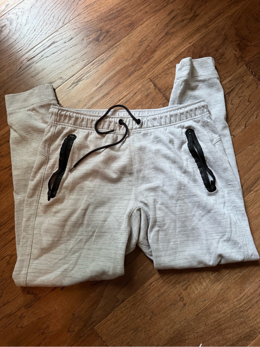 Old Navy Light Gray Joggers with Black Zip Pockets